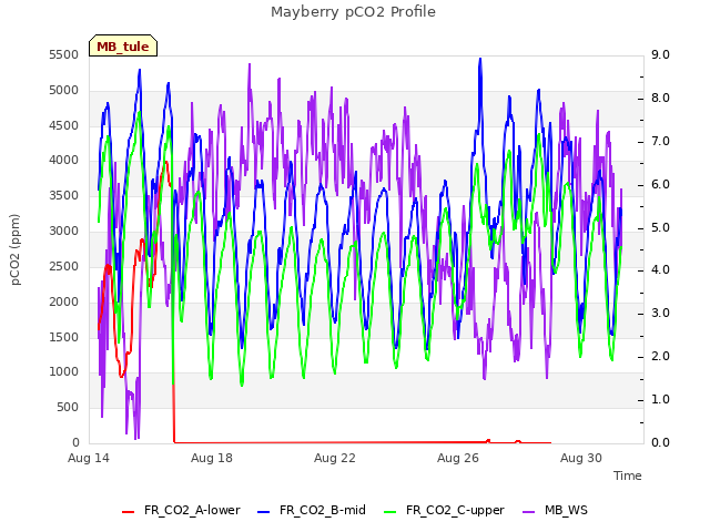 Explore the graph:Mayberry pCO2 Profile in a new window