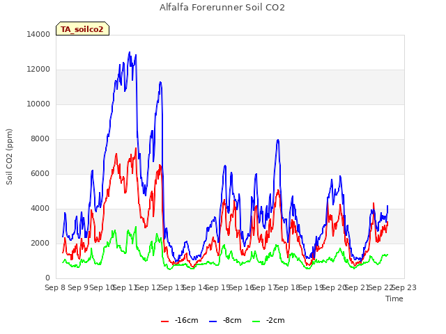 plot of Alfalfa Forerunner Soil CO2