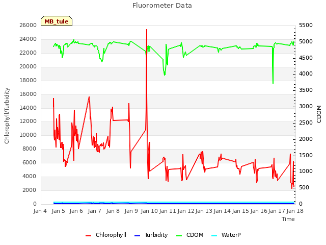 plot of Fluorometer Data