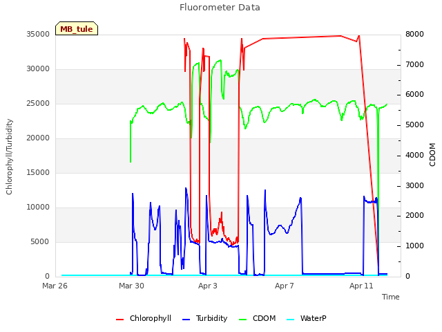 Explore the graph:Fluorometer Data in a new window
