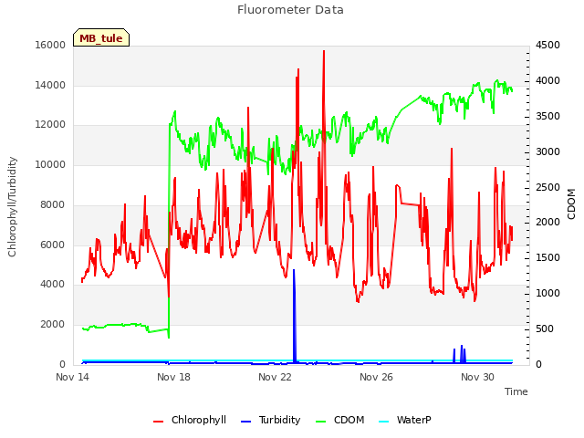 Explore the graph:Fluorometer Data in a new window