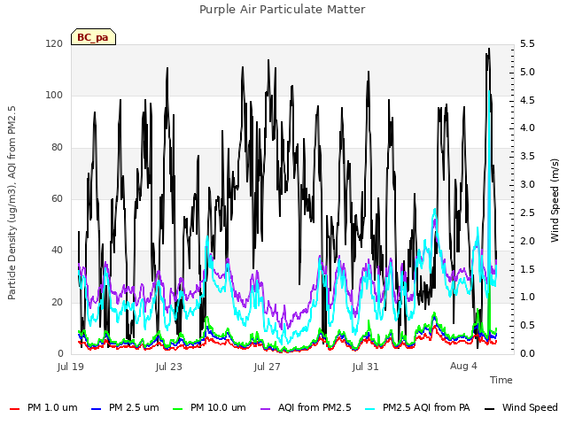 Explore the graph:Purple Air Particulate Matter in a new window