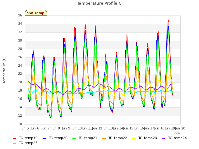 plot of Temperature Profile C