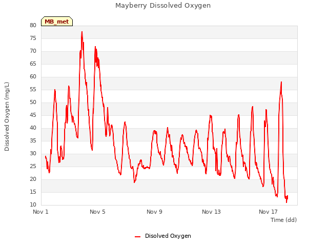 Explore the graph:Mayberry Dissolved Oxygen in a new window