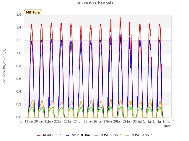 plot of SRS NDVI Channels