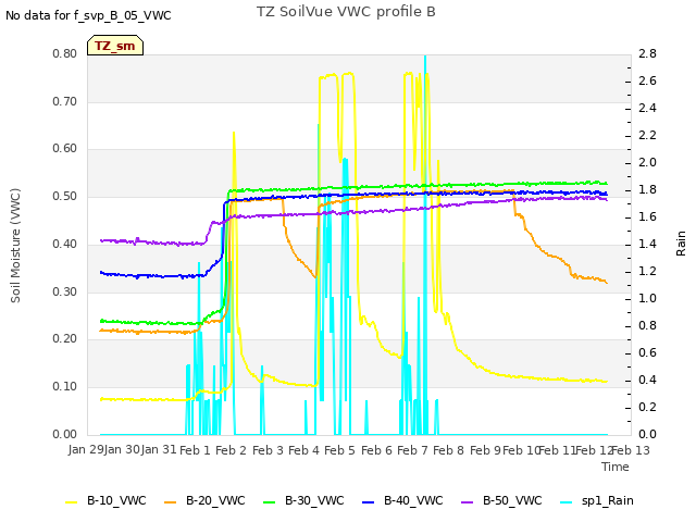 plot of TZ SoilVue VWC profile B