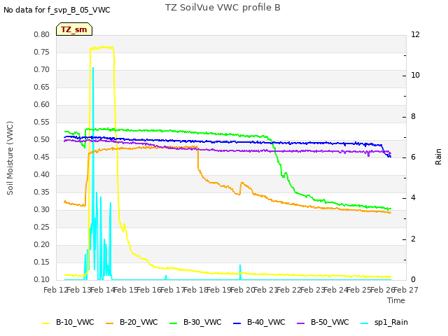 plot of TZ SoilVue VWC profile B