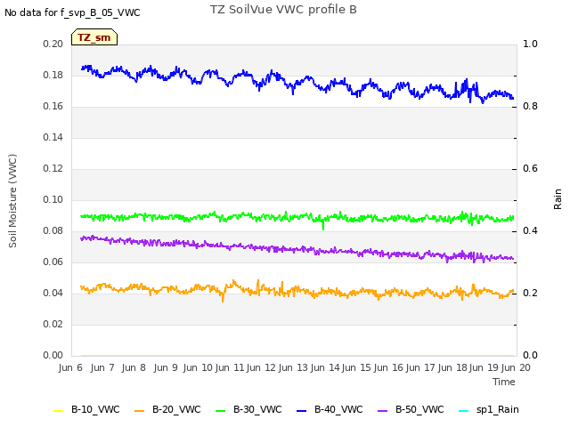plot of TZ SoilVue VWC profile B