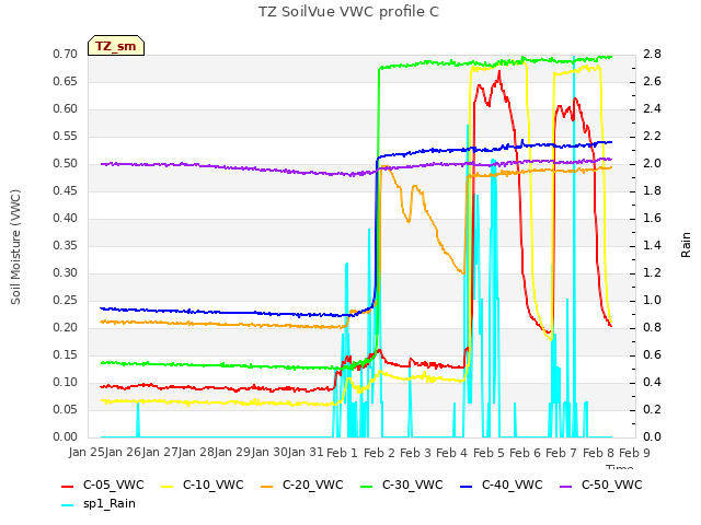 plot of TZ SoilVue VWC profile C