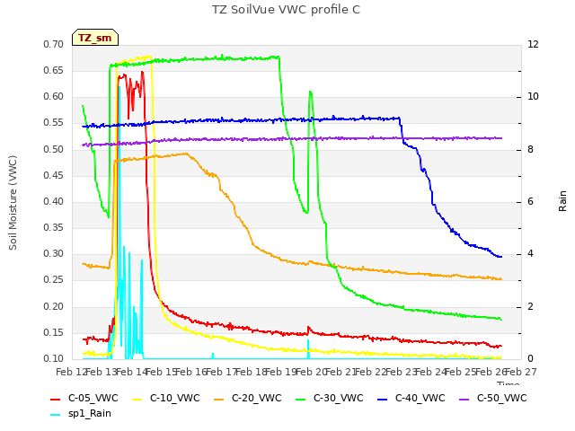 plot of TZ SoilVue VWC profile C