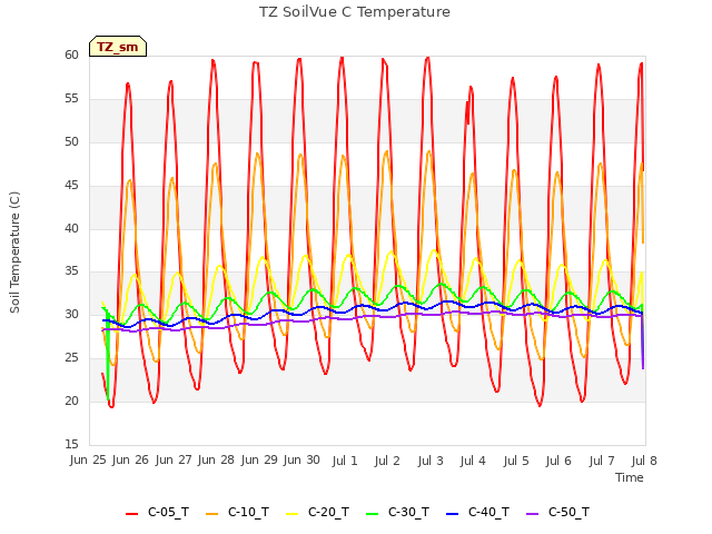 Graph showing TZ SoilVue C Temperature
