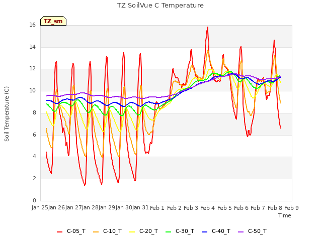 plot of TZ SoilVue C Temperature