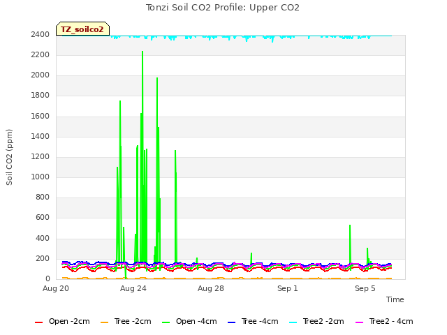 Explore the graph:Tonzi Soil CO2 Profile: Upper CO2 in a new window
